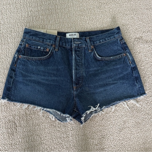 Agolde Parker Vintage Cut Off Short in Caution - Picture 3 of 6